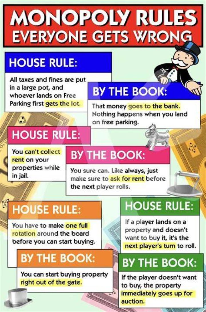 What is the house rule in Monopoly?